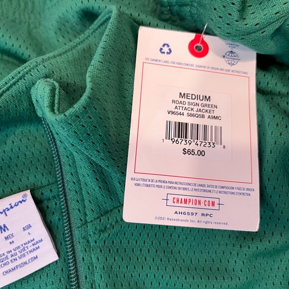 M101 Champion Men's Road Sign Green Game Day Attack Jacket - Medium - NWT $65 - Picture 6 of 6